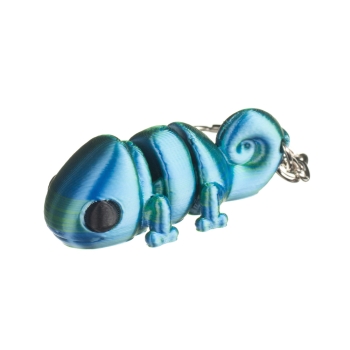 Kameleon niebiesko-zielony - brelok do kluczy